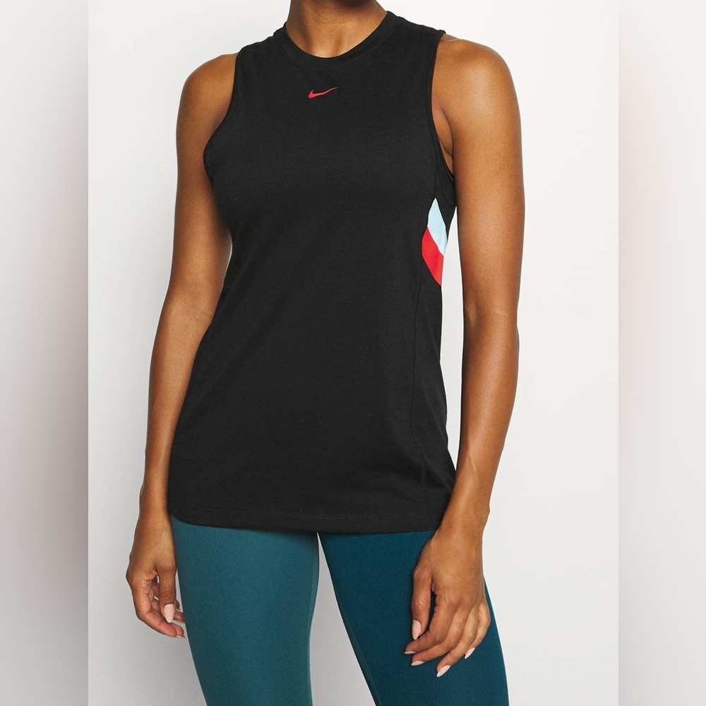 Nike Black Tank Top with Red and Blue Accents